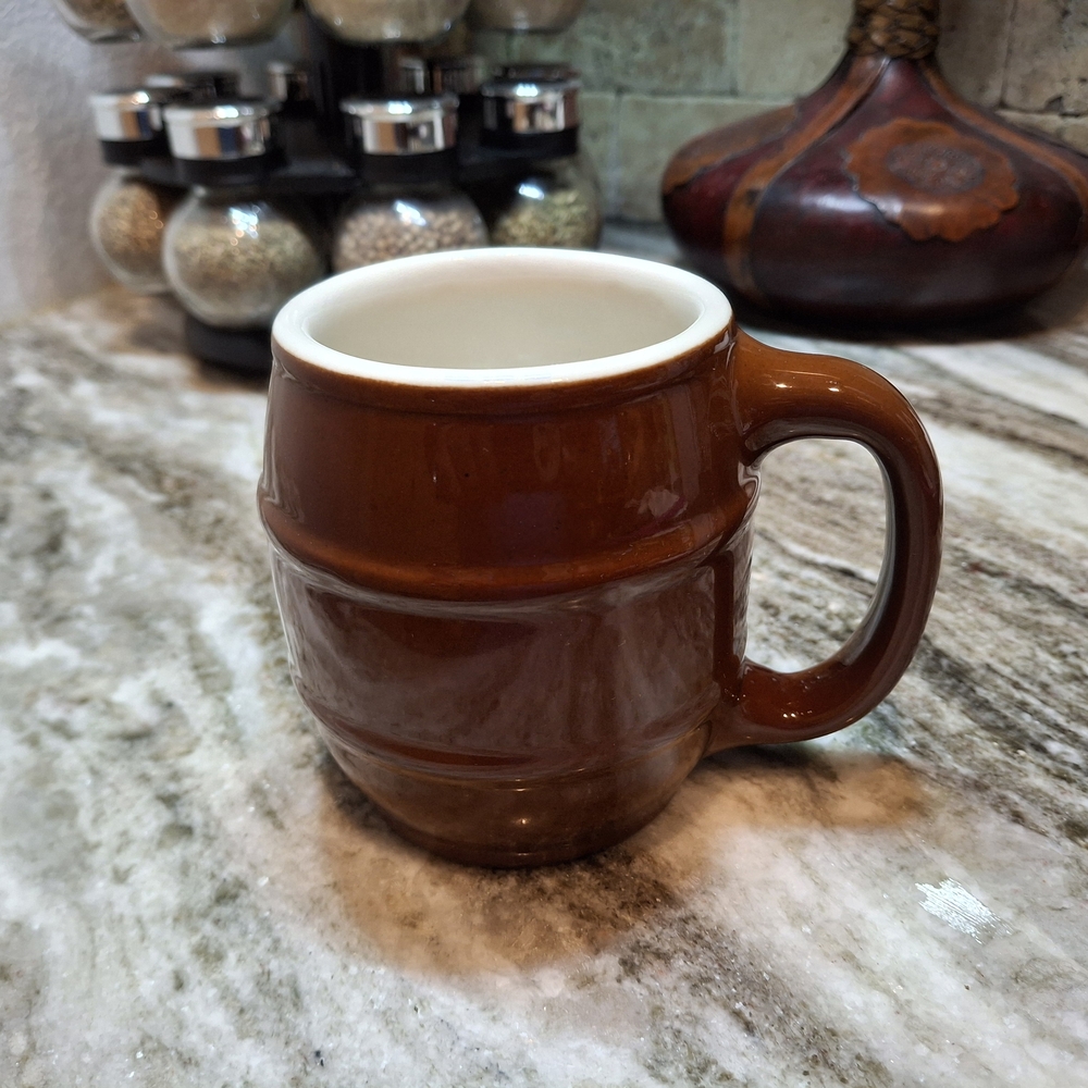 Rustic Brown Stoneware Dining Mugs